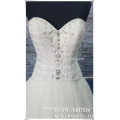 New collection brilliant sliver beads& rich looking A-line skirt ,soft tulle ,sweetheard neckline lovely dress